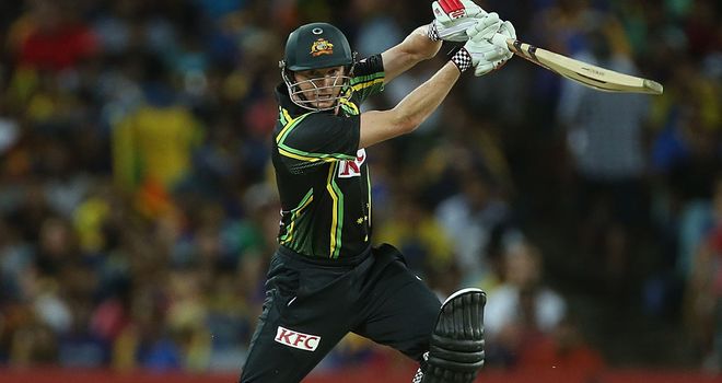 Skipper George Bailey batting against Sri Lanka in first T20 in Sydney