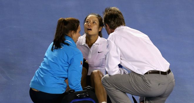 Li Na: Required treatment on an ankle and a bang on the head during defeat to Victoria Azarenka