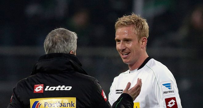 Mike Hanke celebrates at the full-time whistle
