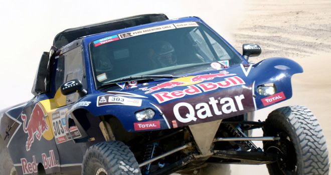 Carlos Sainz: won the opening 13km special stage between Lima and Pisco