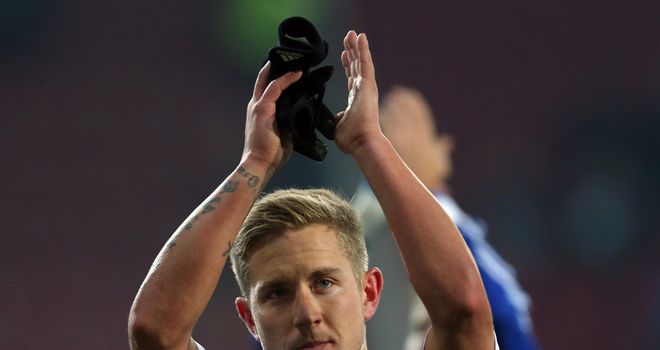 Lewis Holtby applauds the Schalke fans at the end