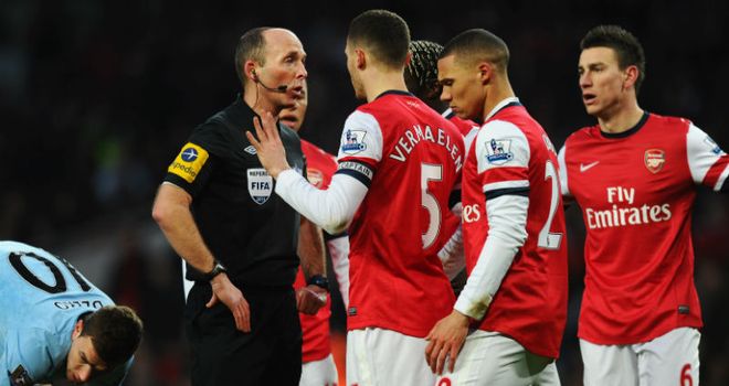 Mike Dean was at the centre of the action but Arsenal were second best all afternoon