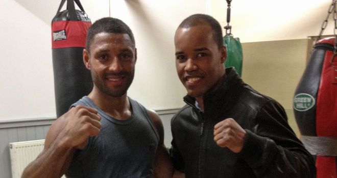Argenis Mendez (r) with Kell Brook. Mendez trained in the UK for his fight with Salgado