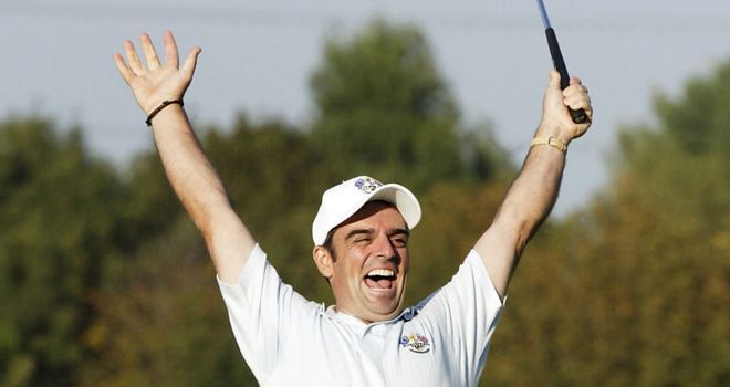 Paul McGinley in Ryder Cup action in 2002