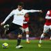 Swansea's Danny Graham, who scored a last-gasp equaliser in the initial tie, has an unsuccessful shot on goal