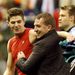 While at Anfield, Steven Gerrard and Brendan Rodgers celebrate Liverpool's win