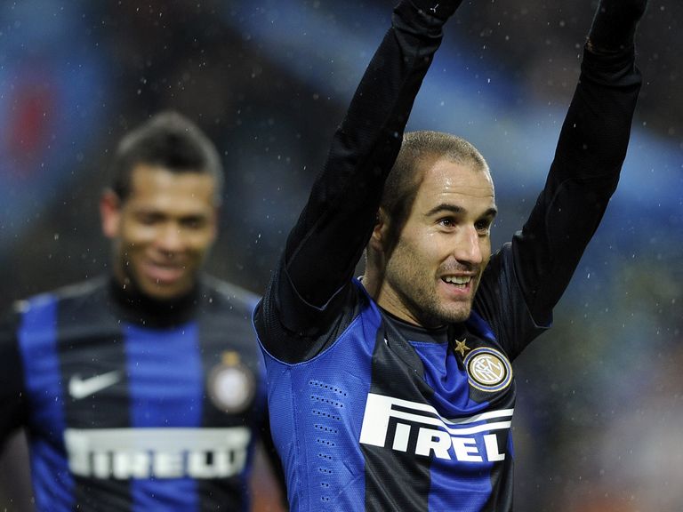 Rodrigo Palacio celebrates for Inter Milan