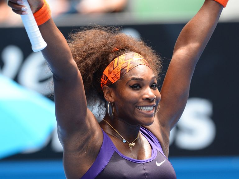 Serena Williams celebrates her victory
