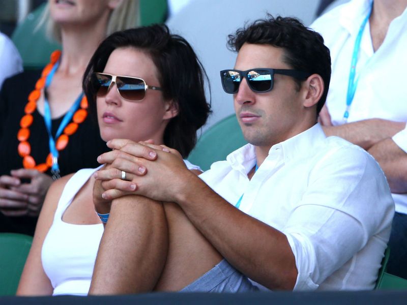 Rugby league star Billy Slater watches the quarter-final action...