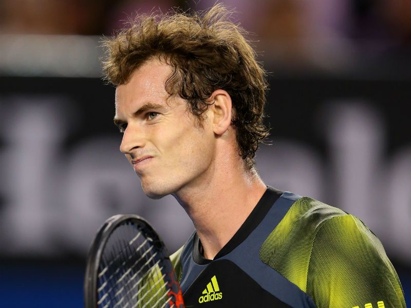 Winning feeling: Murray celebrates winning the first set on the tie-break
