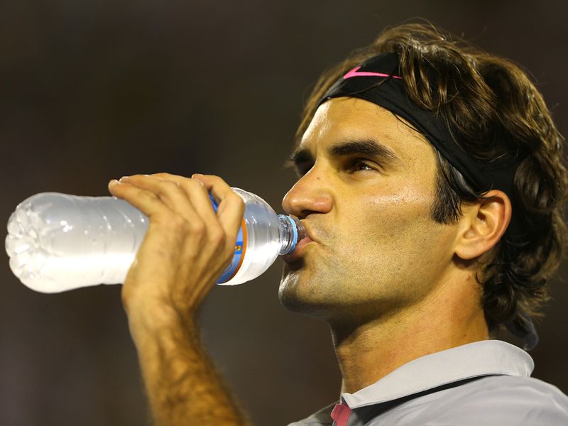 Federer needed a drink after that.
