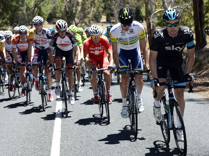Bernhard Eisel helped patrol the front of the bunch for Team Sky
