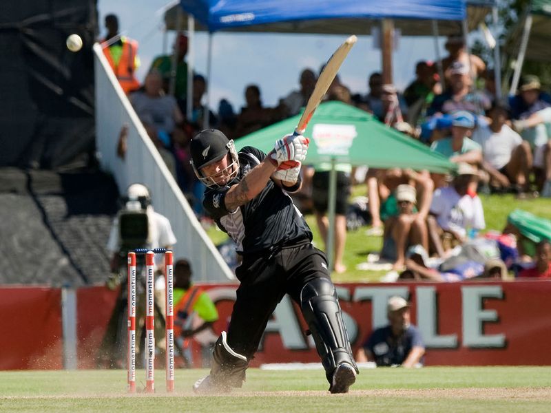 Brendon McCullum made 26 before going out during a power failure, meaning he couldn't use DRS.