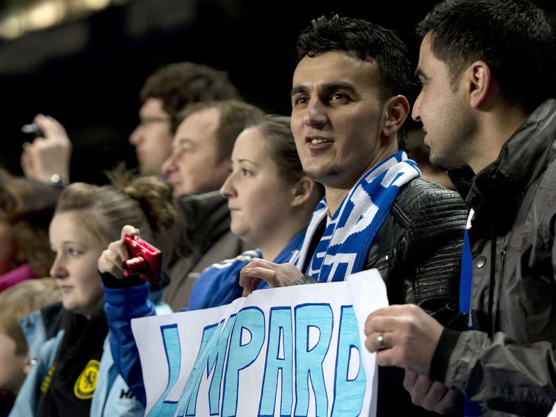 Blues fans continued to show their support for Frank Lampard ahead of the clash