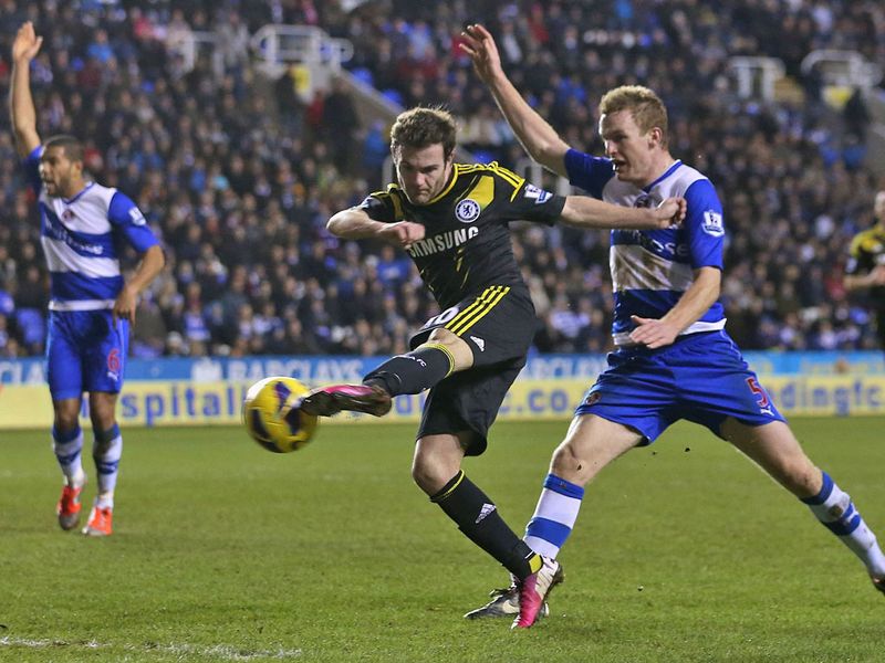 Juan Mata's goal just before the interval breaks the deadlock in Chelsea's clash with Reading