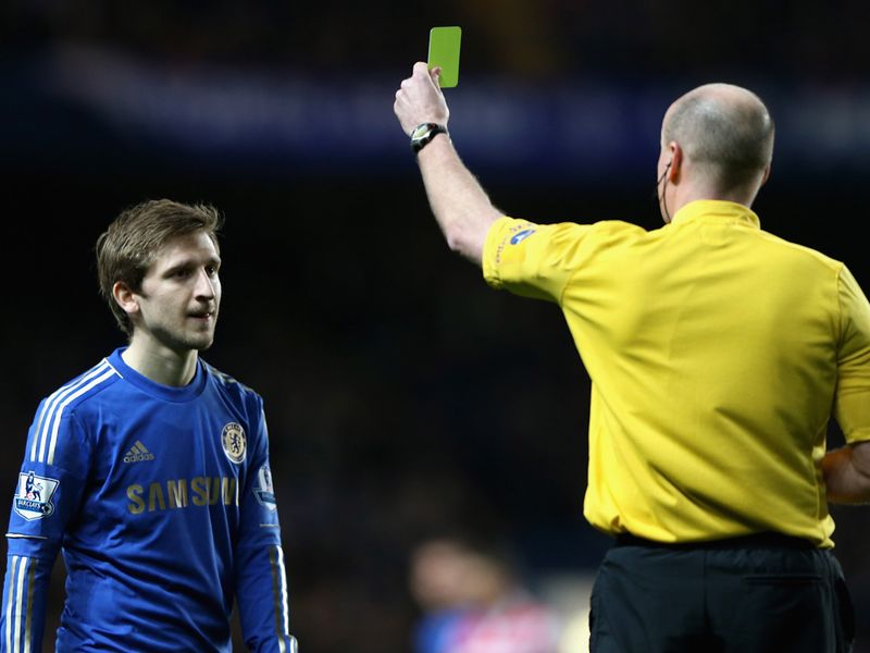 Marko Marin is booked early for Chelsea