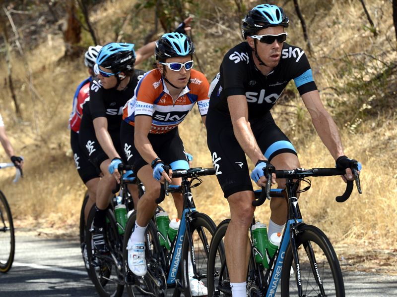 Team Sky were again pressed into action on another day defending the Ochre jersey