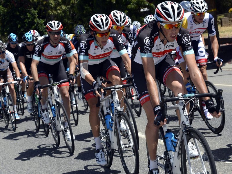 There was a flurry of action in the final kilometres with the threat of cross-winds