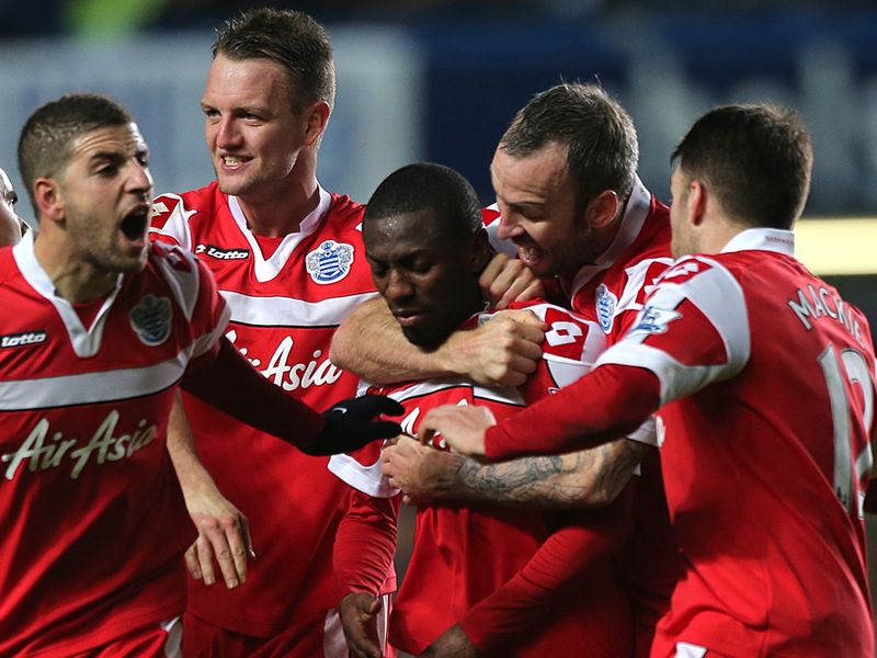 Shaun Wright-Phillips celebrates after netting the only goal in QPR's 1-0 victory over Chelsea