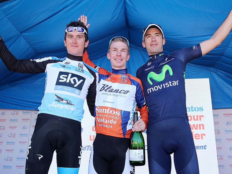Geraint Thomas pulled out all the stops to make the final podium alongside winner Tom Jelte Slagter and Javier Moreno