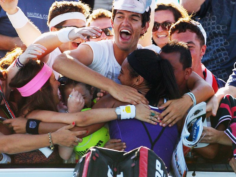 Watson is congratulated by her fans.