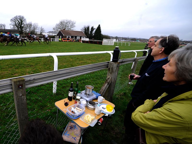 Outdoor dining for these racegoers