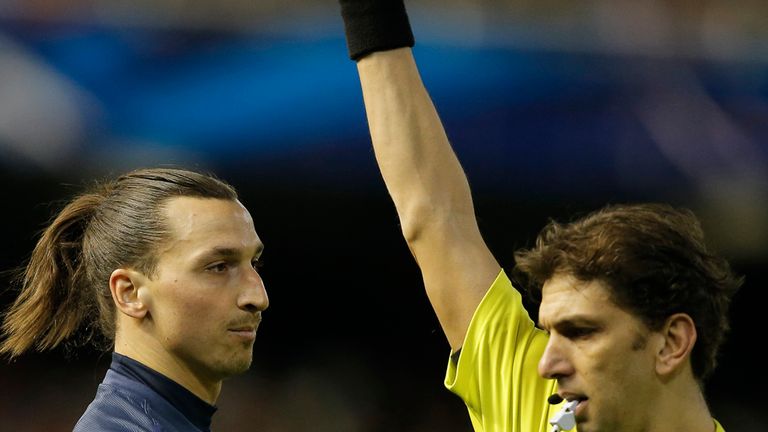 Zlatan Ibrahimovic: Was sent off against Valencia