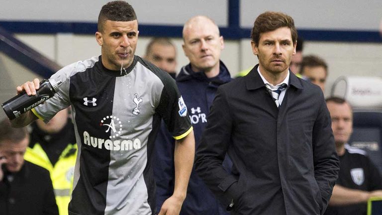 Kyle Walker (left) and Andre Villas-Boas (right) after the spitting incident