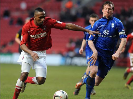 Charlton's Ricardo Fuller in action against Birmingham