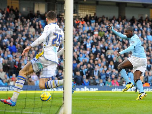 Yaya Toure gave City an early lead in the fifth round clash against Leeds.&nbsp;