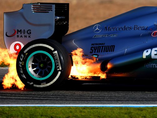 Fire Hits Mercedes Testing Monaco Grand Prix Formula One News Results Standings Sporting 