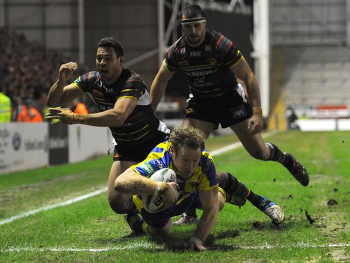 Joel Monaghan helps Warrington to victory on Friday night.&nbsp;