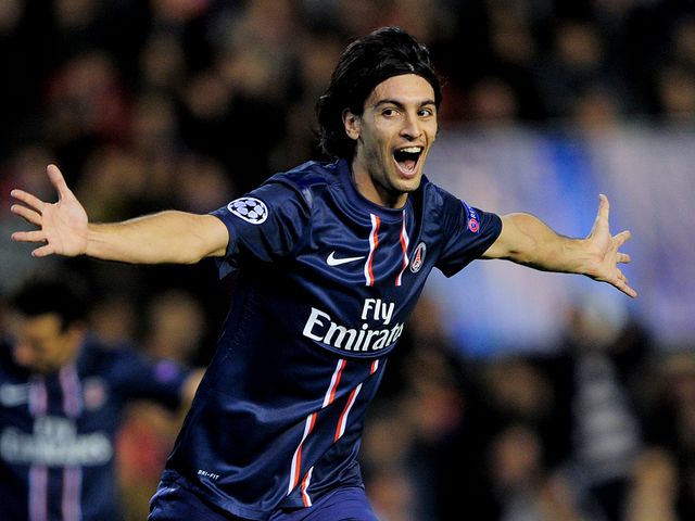 Javier Pastore celebrates his goal for PSG