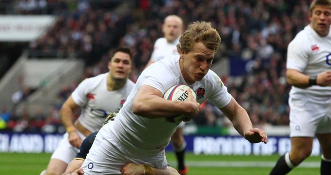 Billy Twelvetrees scores on his England debut