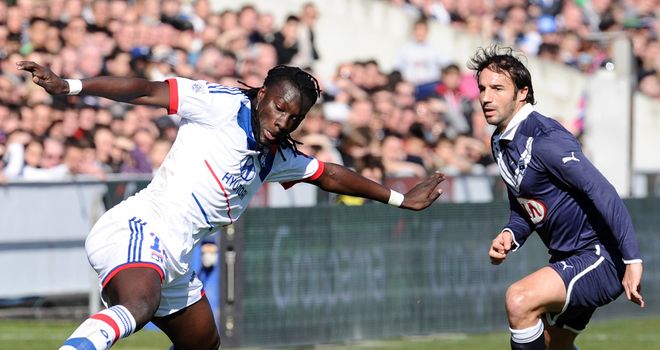 Bafetimbi Gomis in action for Lyon.