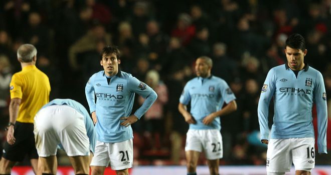 Manchester City: lost more ground in the Premier League title race to rivals Manchester United