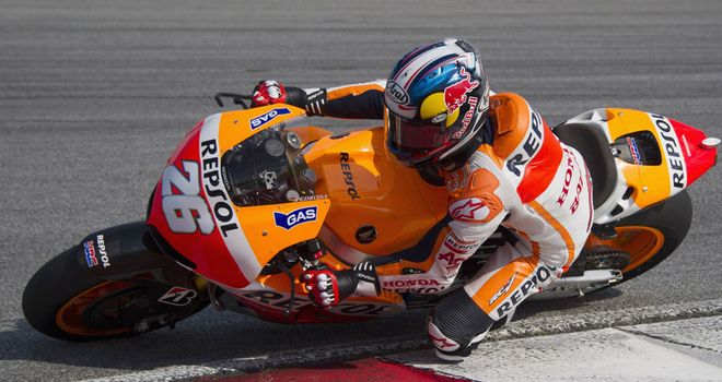 Dani Pedrosa: Happy with his Honda's performance.