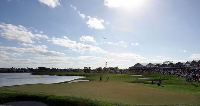 The view from behind the 18th green