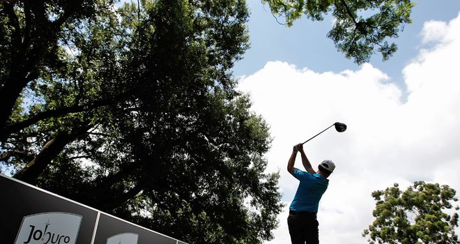 Defending champion Branden Grace teeing off in a practice round