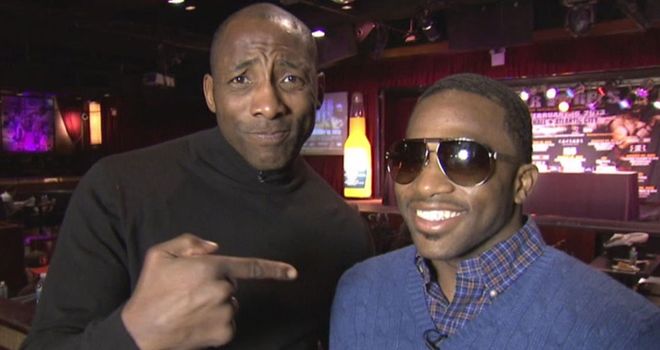 Adrien Broner (R) meets Sky's Johnny Nelson