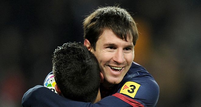Lionel Messi: Barcelona star celebrates goal against Sevilla