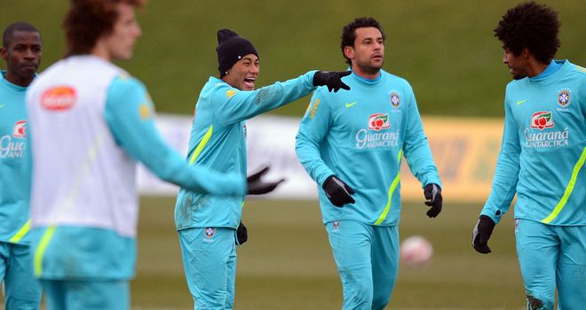 Neymar: Brazil squad in training for the home Confederations Cup