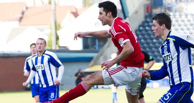 Rory Fallon: Opens the scoring at Rugby Park