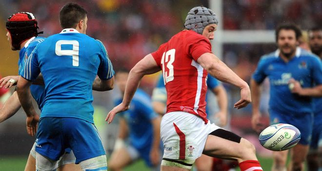 Jonathan Davies: In action against Italy in Rome