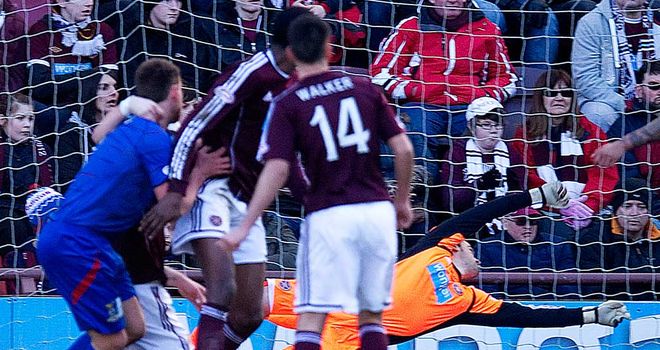 Gary Warren (far left): Opens the scoring at Tynecastle