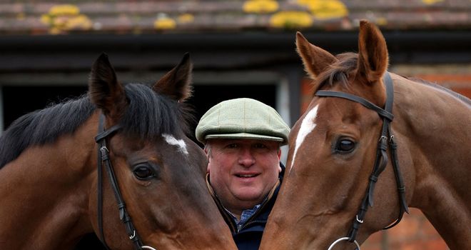 Paul Nicholls with Zarkandar and Silviniaco Conti