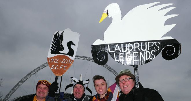 Swansea and Bradford fans: Played their part at Wembley