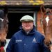 Paul Nicholls and his two stars face the camera