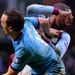 West Ham's Mark Noble tangles with Villa forward Charles N'Zogbia and concedes a second-half penalty.