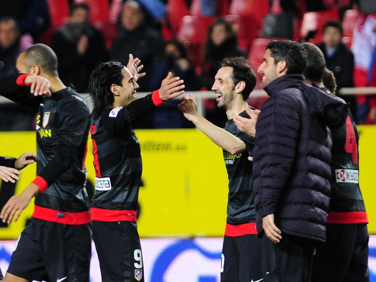 Atletico Madrid celebrate their aggregate victory over Sevilla